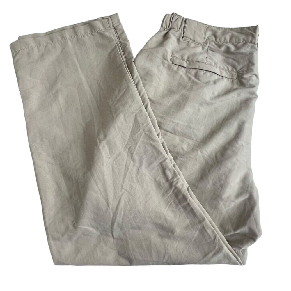 L.L Bean Tan Nylon Straight Leg Convertible Hiking Cargo Pants Large